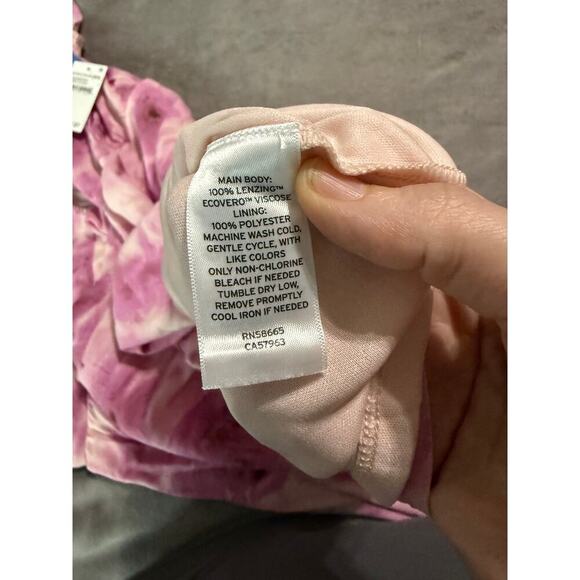 NWT Abound Size 2X PINK LELAND MIDI Tie Front Short Sleeve Skater Dress Flowy - Picture 8 of 8